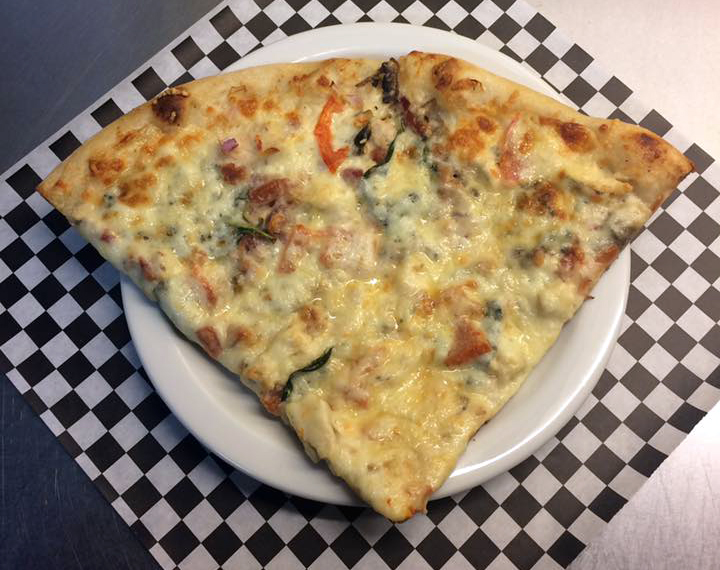 Pizza Boys fireside dining slice